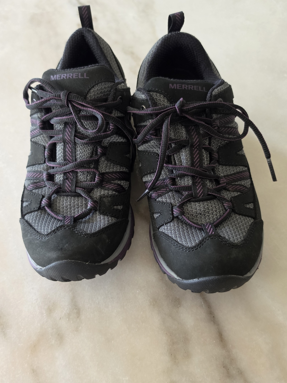 Merrell Women's Black with Purple Accent Trail Shoes
